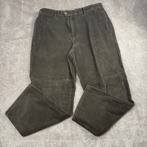 Brown Relax Fit Corduroy Pants Flat Nautica Clipper Size 38 Preppy Academia - Picture 1 of 4